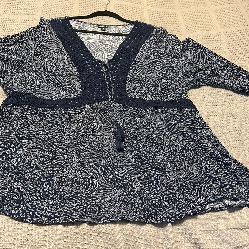 Torrid Navy Babydoll Top 4x-DONATED